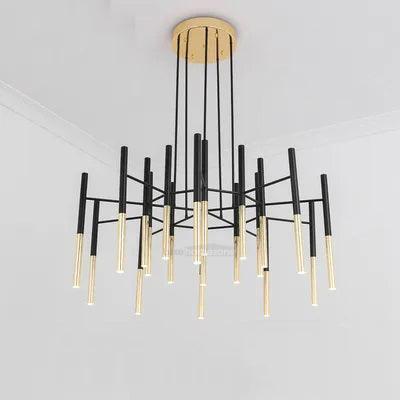 Metal Tubular Chandelier with 12/16/20/24 heads