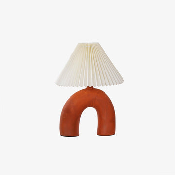 Lampada da tavolo plissettata ad arco ∅ 11,8″