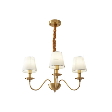 Tapered Fabric Brass Chandelier with 3/5/8 heads