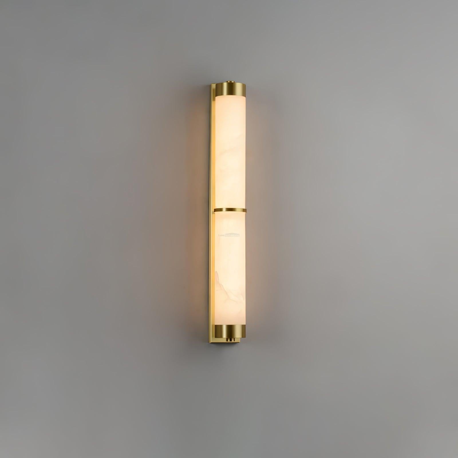 Cylindra Alabaster Brass Wall Sconce