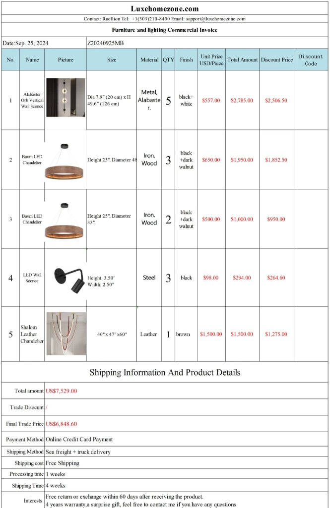 Mordy Remaining 50% payment for products purchase