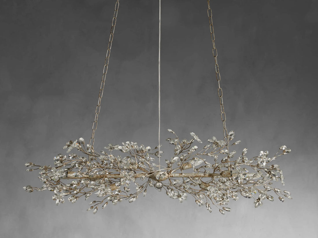 Fiore Linear Chandelier 43" Custom SILVER