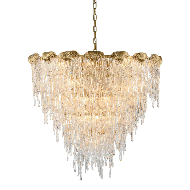 Aletta Melting Drop Crystal Glass Chandelier