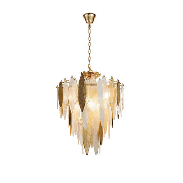 Alba Light Flushmount Tiered Oval Glass Chandelier