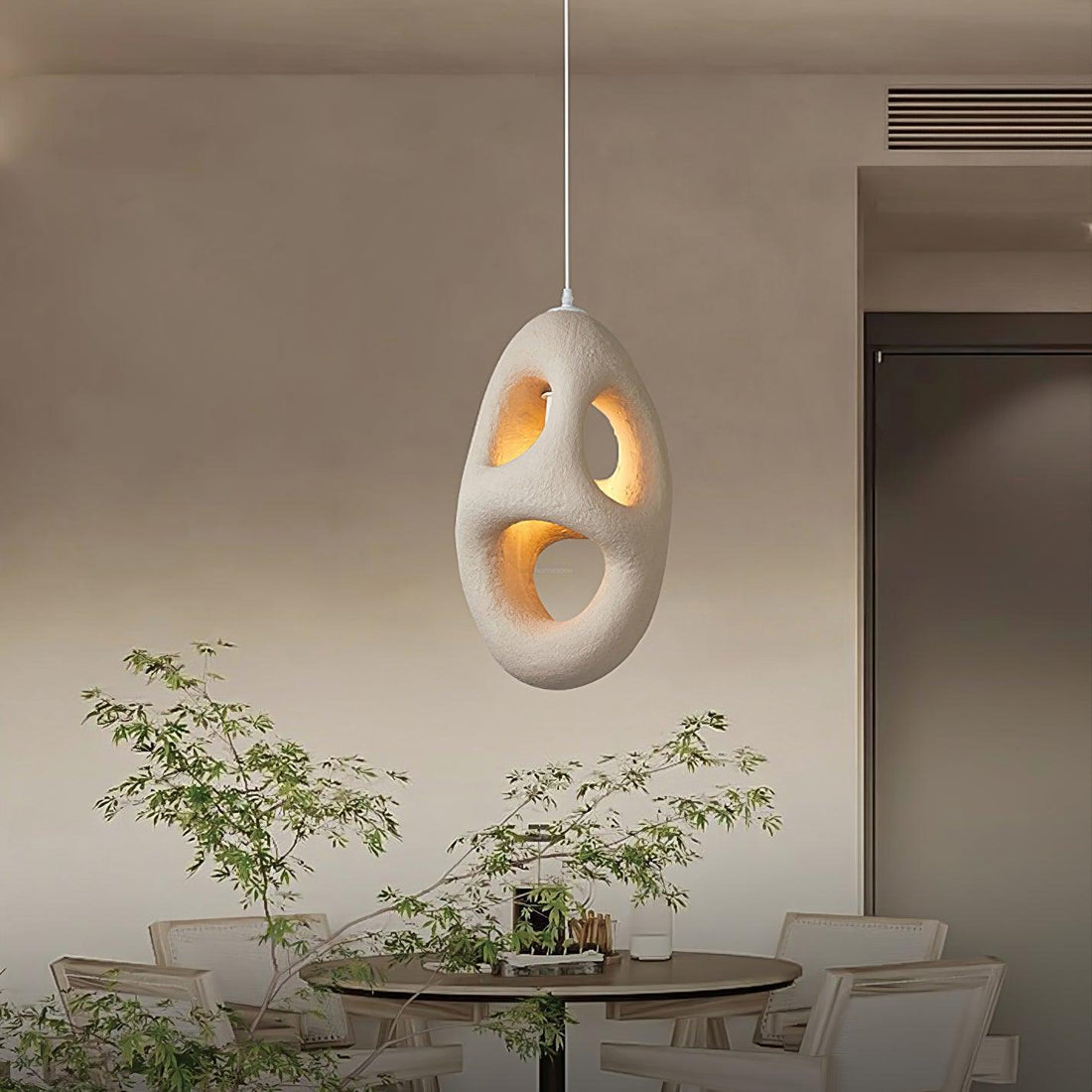 Hand-Built White Pendant