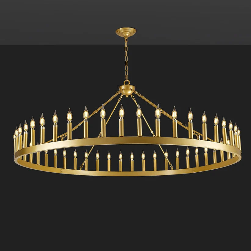 Farmhouse Wagon Wheel 2 Tier Chandelier 48" 60" - Fast Delivery-1-Luxehomezone