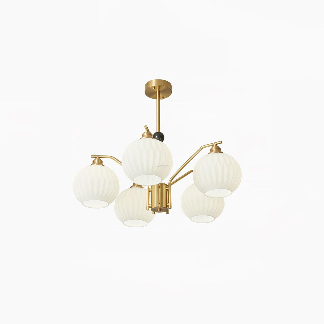 Ribbed Glass Gold Chandelier with 3/5/8 heads