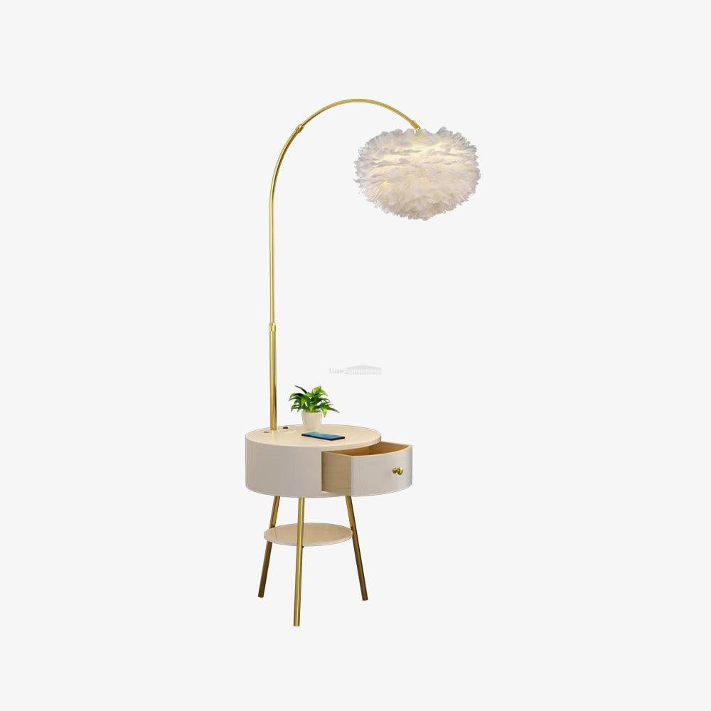 Feather Drawer Floor Lamp ∅ 15″