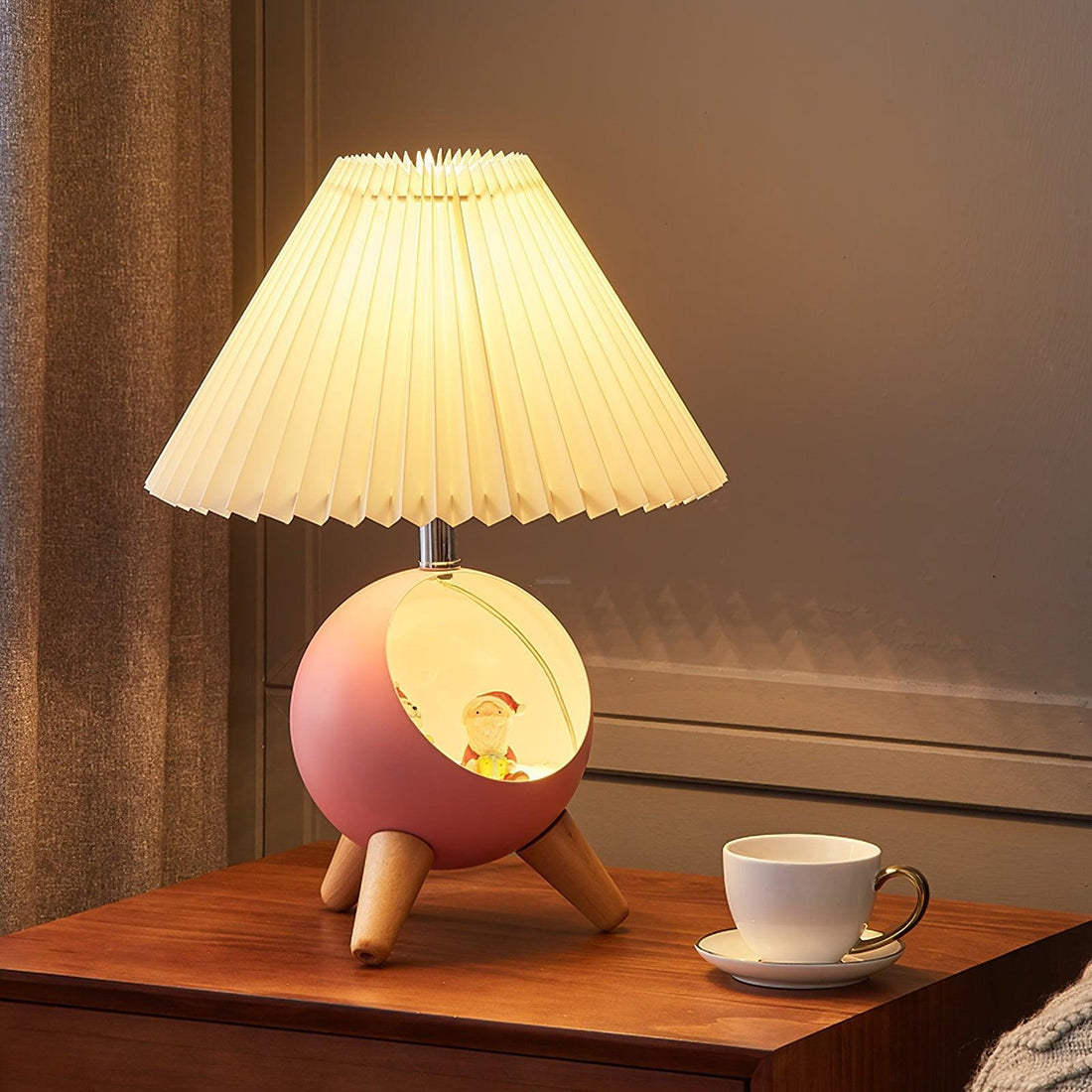 Wood Small Table Lamp ∅ 10.2″