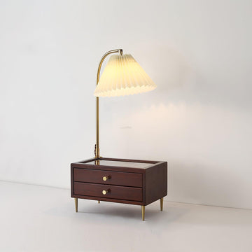 Wood Drawer Table Lamp L 11.8″