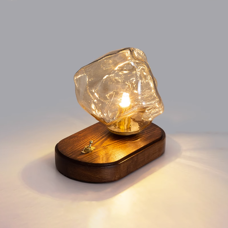Ice Stone Glass Table Lamp  ∅ 9.8″