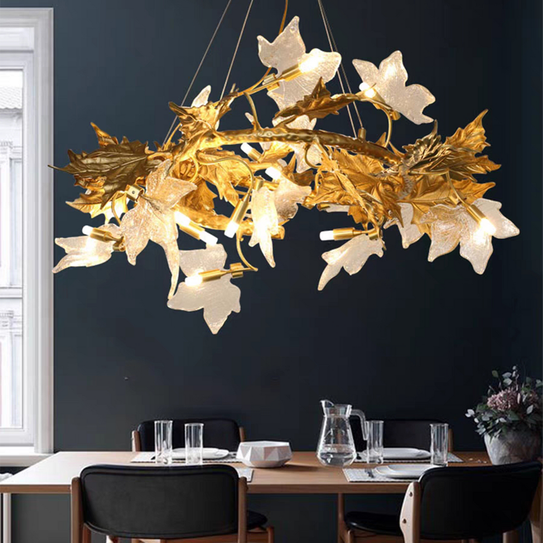 Leafy Dendritic Round Chandelier Branch