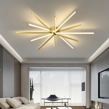 Brass Starbursts Ceiling Light