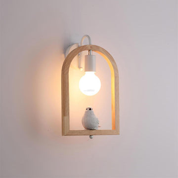 Wood Bird Resin Wall Sconce