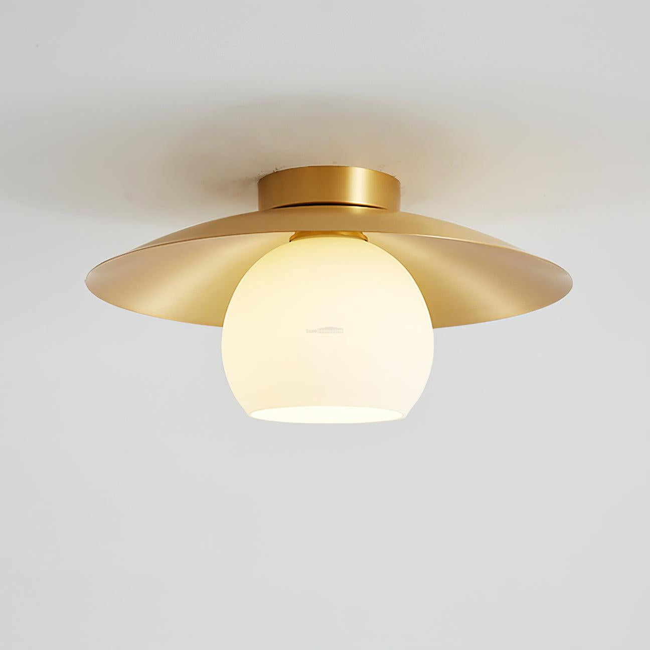 Brass Cap Ceiling Lamp ∅ 13.8″