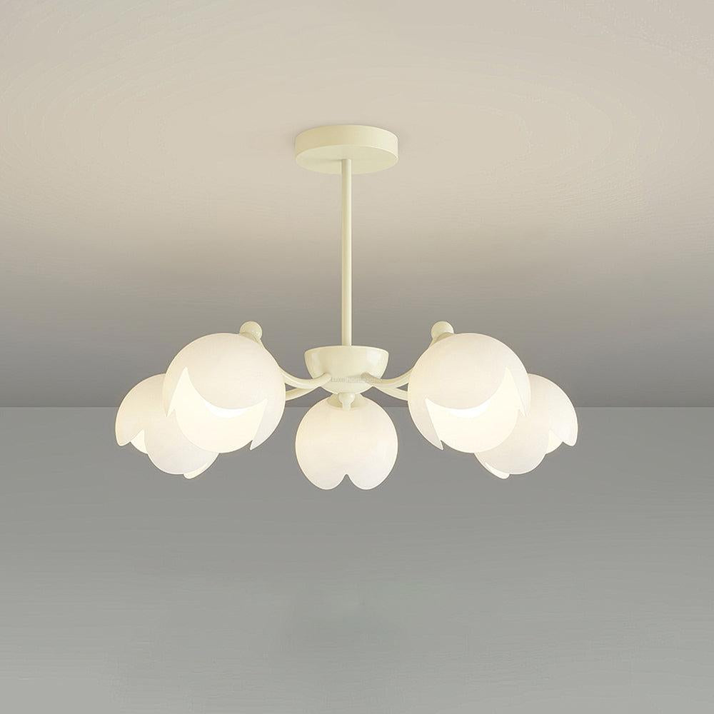 Lustre crème de Murano avec 3/5/6/8 têtes