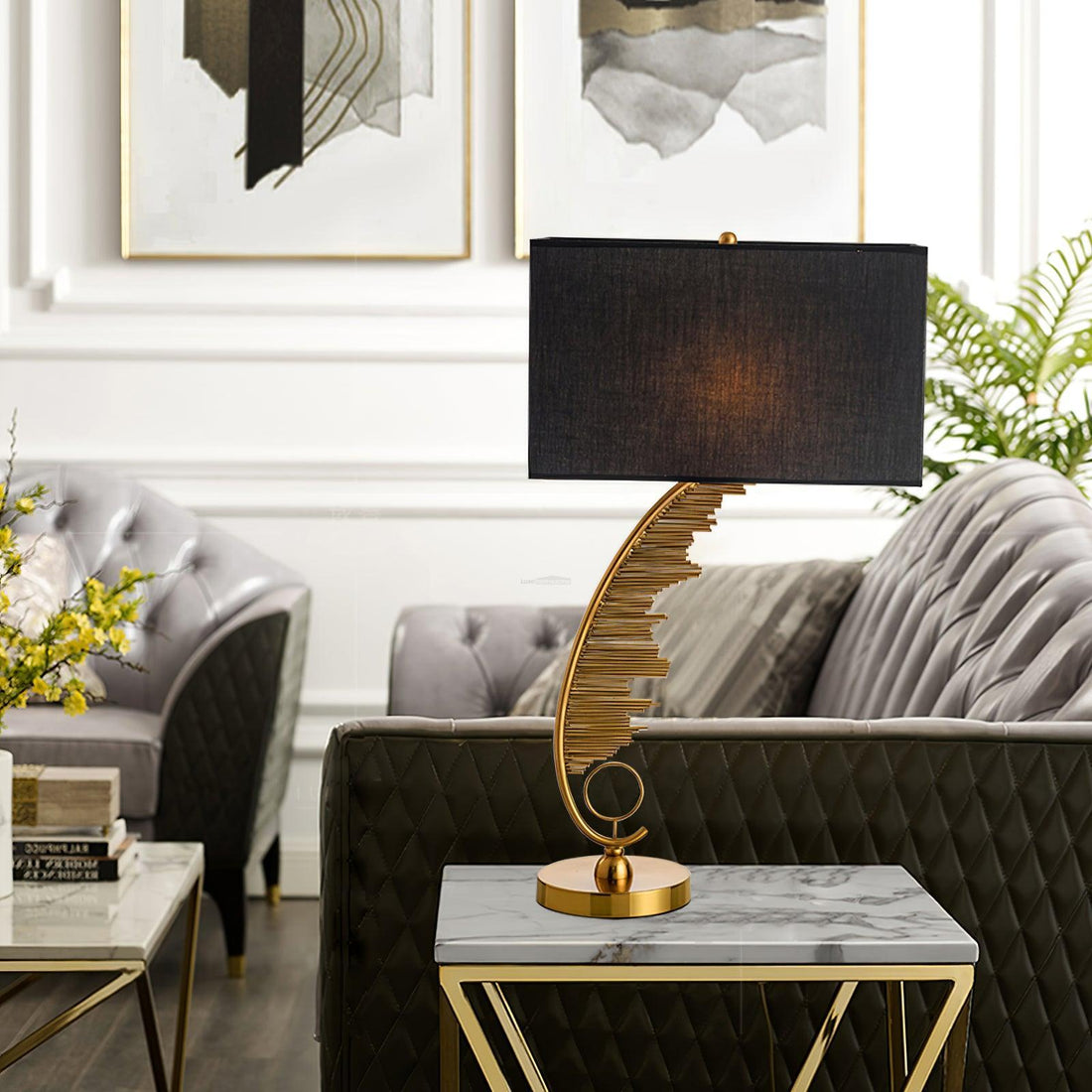 Sculptural Table Lamp ∅ 14.9″