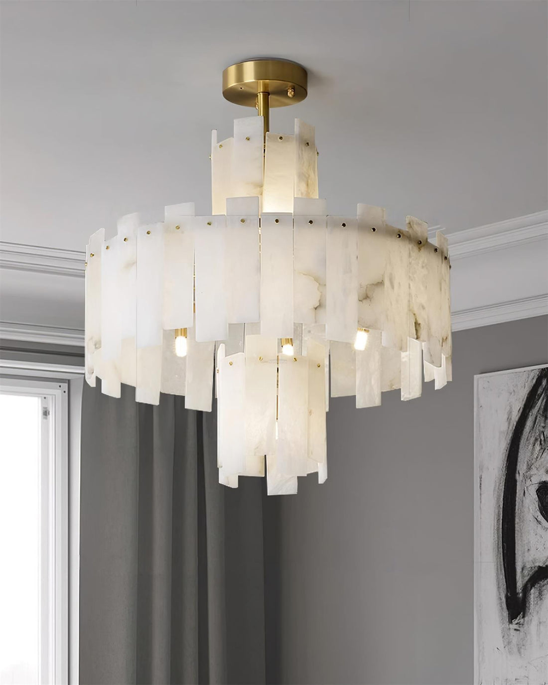 Regina Alabaster Round Chandelier