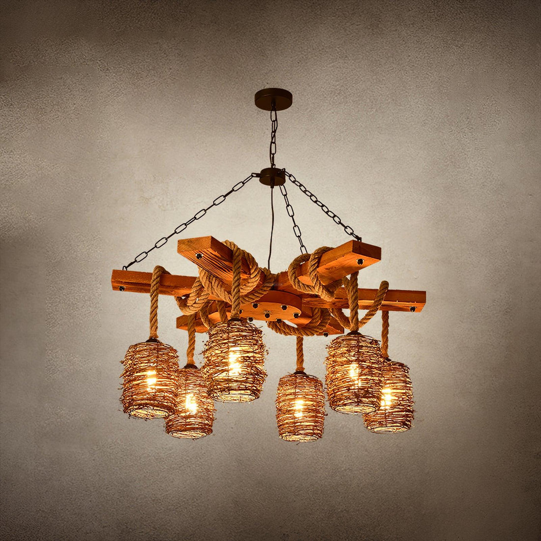 Vintage Farmhouse Chandelier with 3/6/8 heads