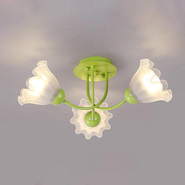 Floral Sculpted Ceiling Lamp with 3/7/11/13 heads