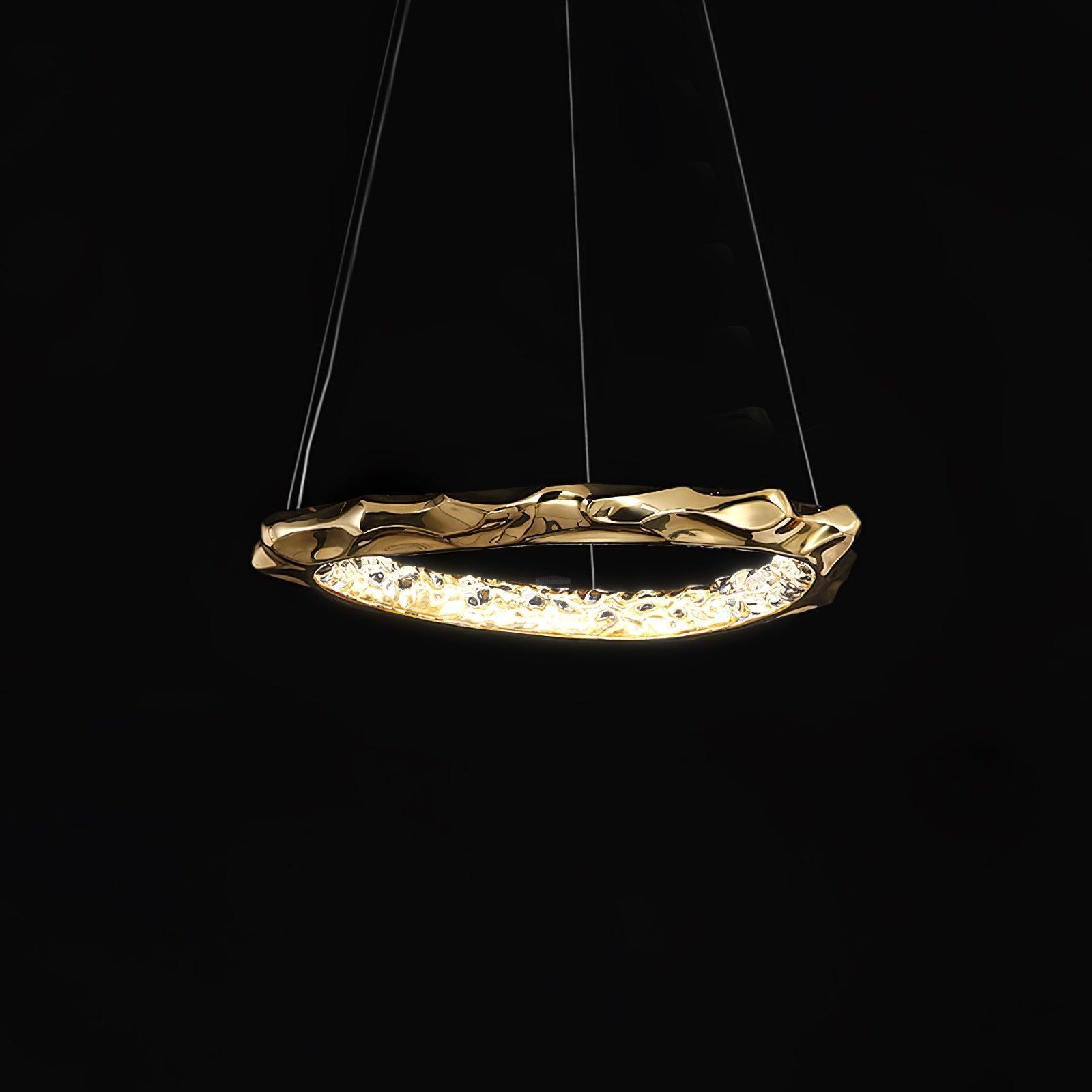 Resin Circlet Brass Pendant Lamp ∅ 8.7″