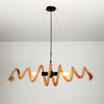 Hemp Rope Industrial Spiral Chandelier ∅ 31.5″