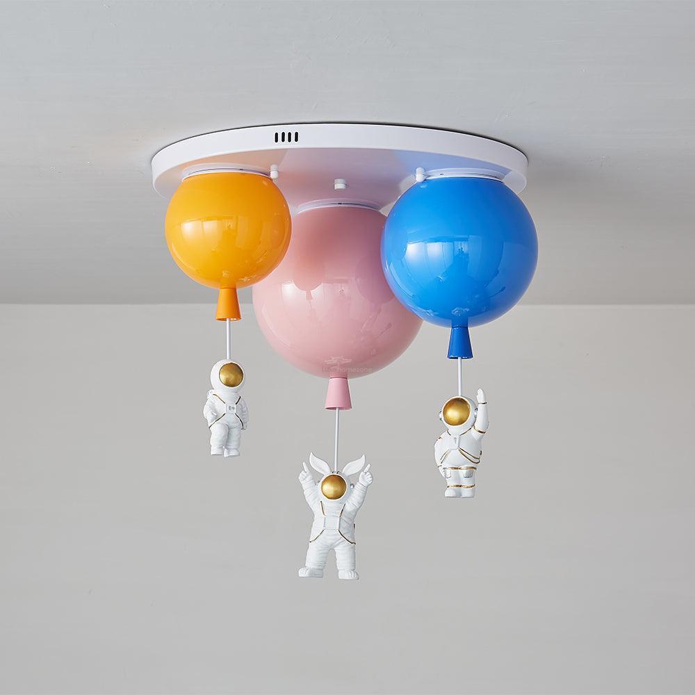 Astronaut Glossy Balloon Ceiling Lamp with 3/5 heads