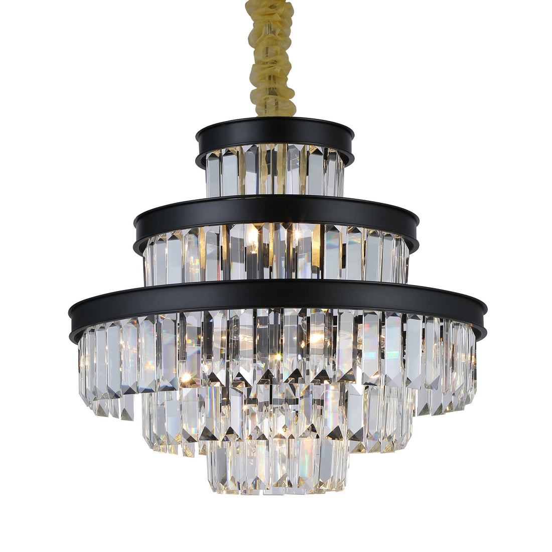 Emilia Tiered Odeon Fringe Crystal Chandelier