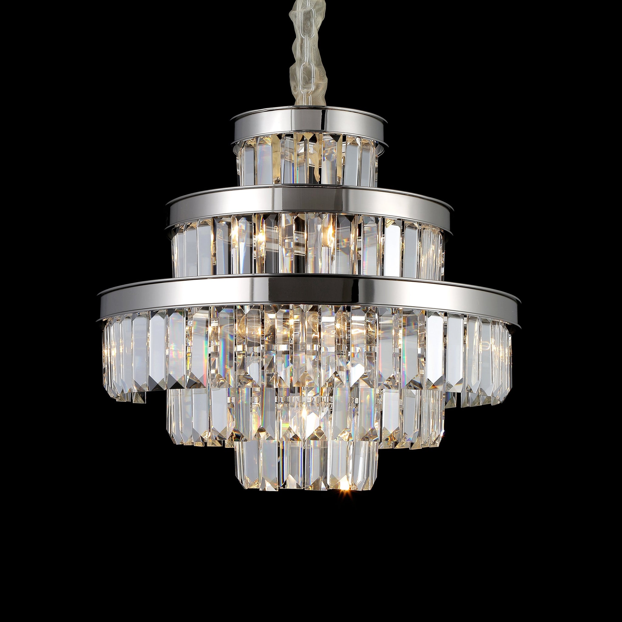 Emilia Tiered Odeon Fringe Crystal Chandelier