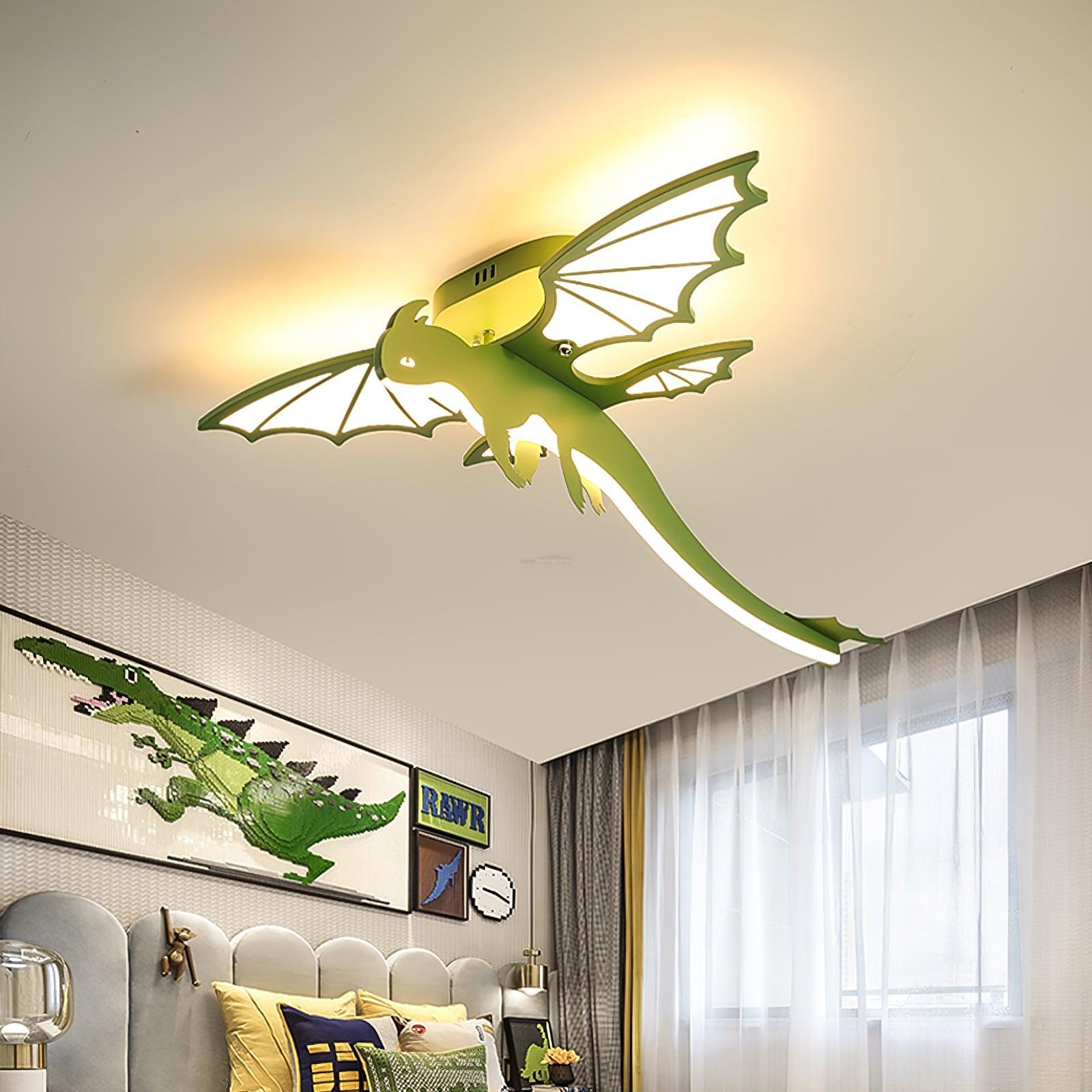 Luminária de Teto Dinossauro Verde L 27,5″