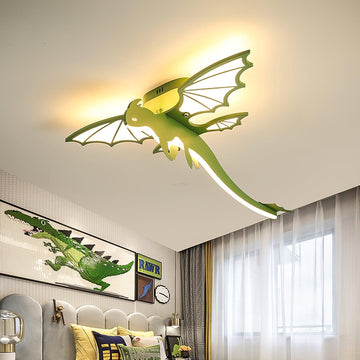 Green Dinosaur Ceiling Light  L 27.5″