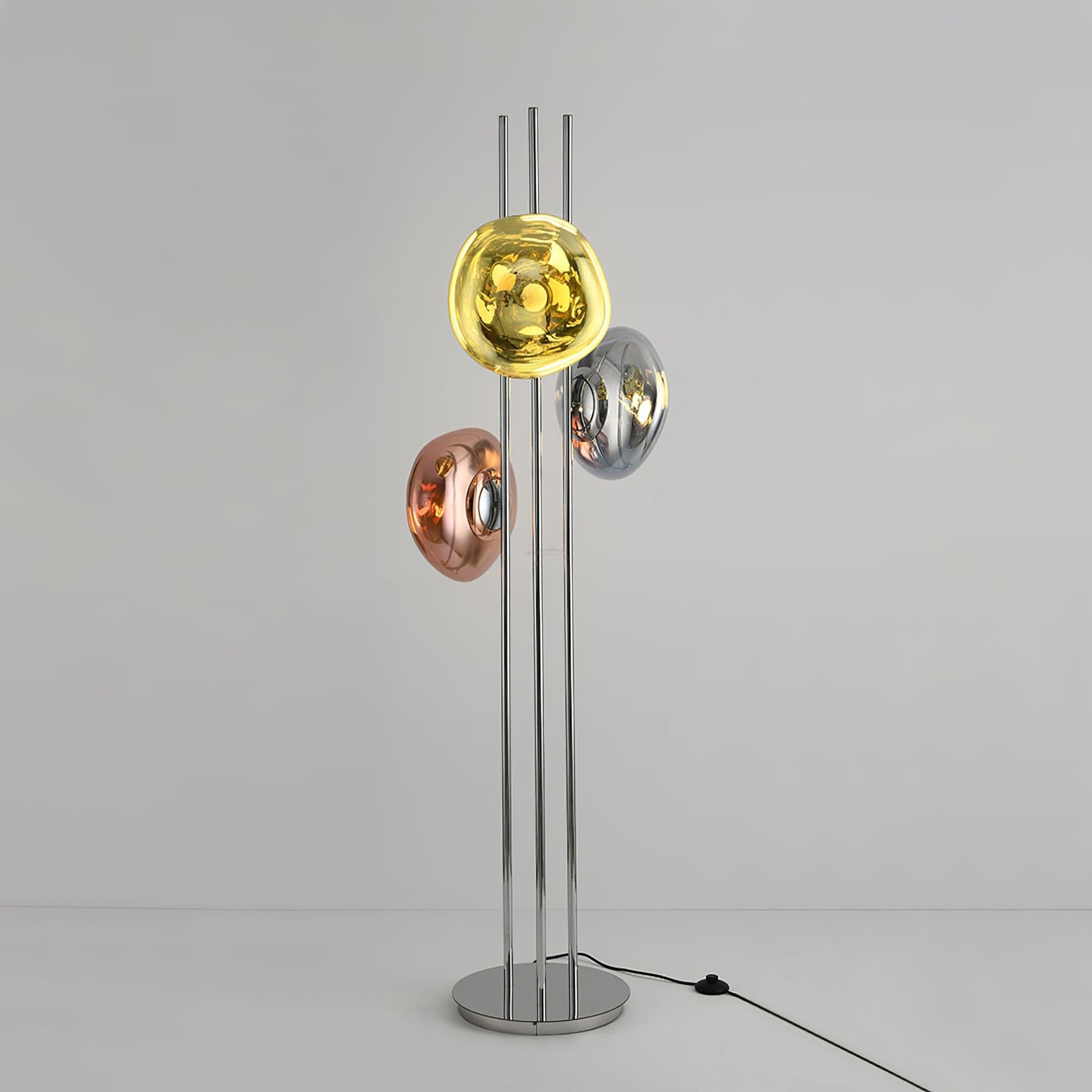 Three Light Glass Floor Lamp ∅ 13.8″