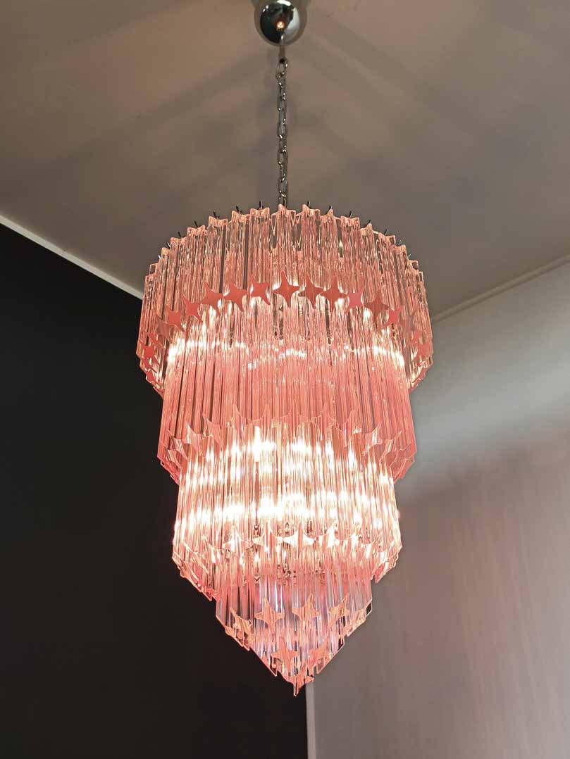 Murano Chandelier – 112 prisms – Pink