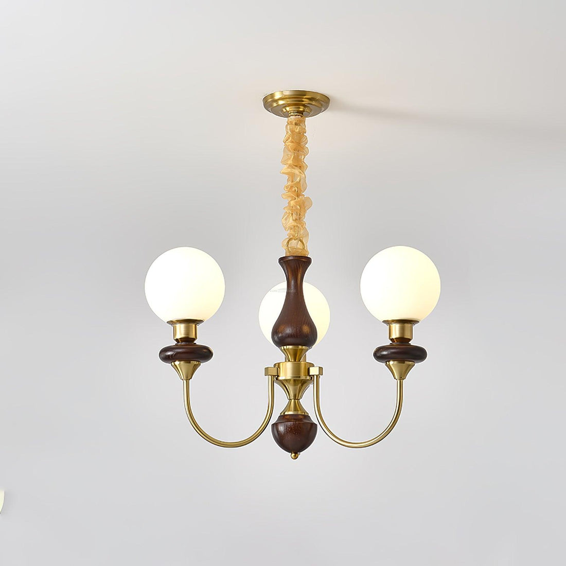 Walnut Brass Chandelier with 3/6/8 lamps