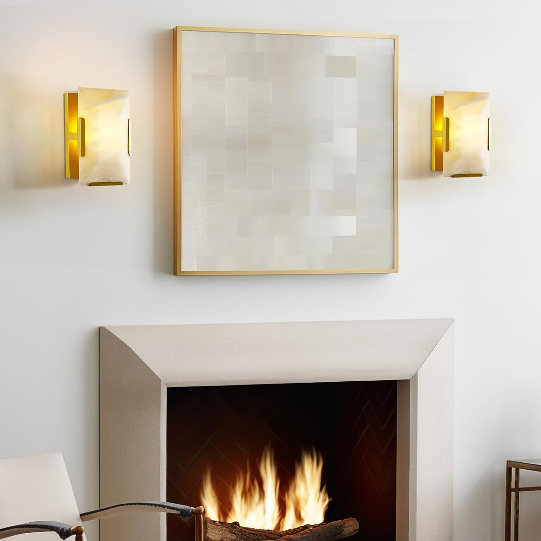 Alabaster Wall Sconces, Modern Marble Stone Sconces Wall Lighting