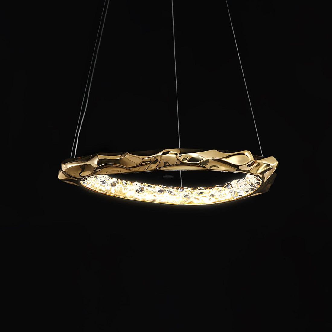 Resin Circlet Brass Pendant Lamp ∅ 8.7″