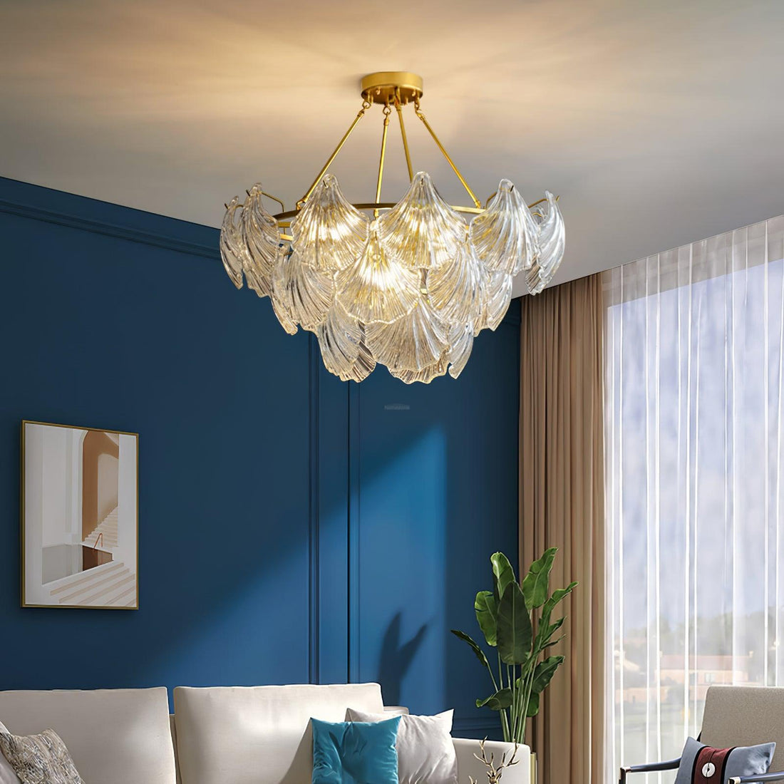 Ribbed Shell Ceiling Lamp