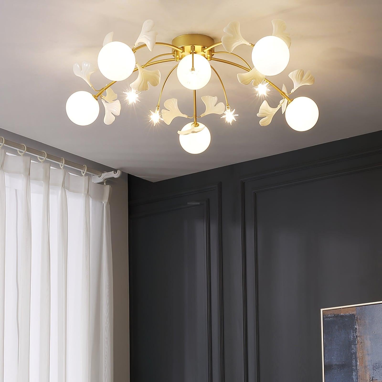 Ginkgo Glass Ceiling Lamp ∅ 39.4″
