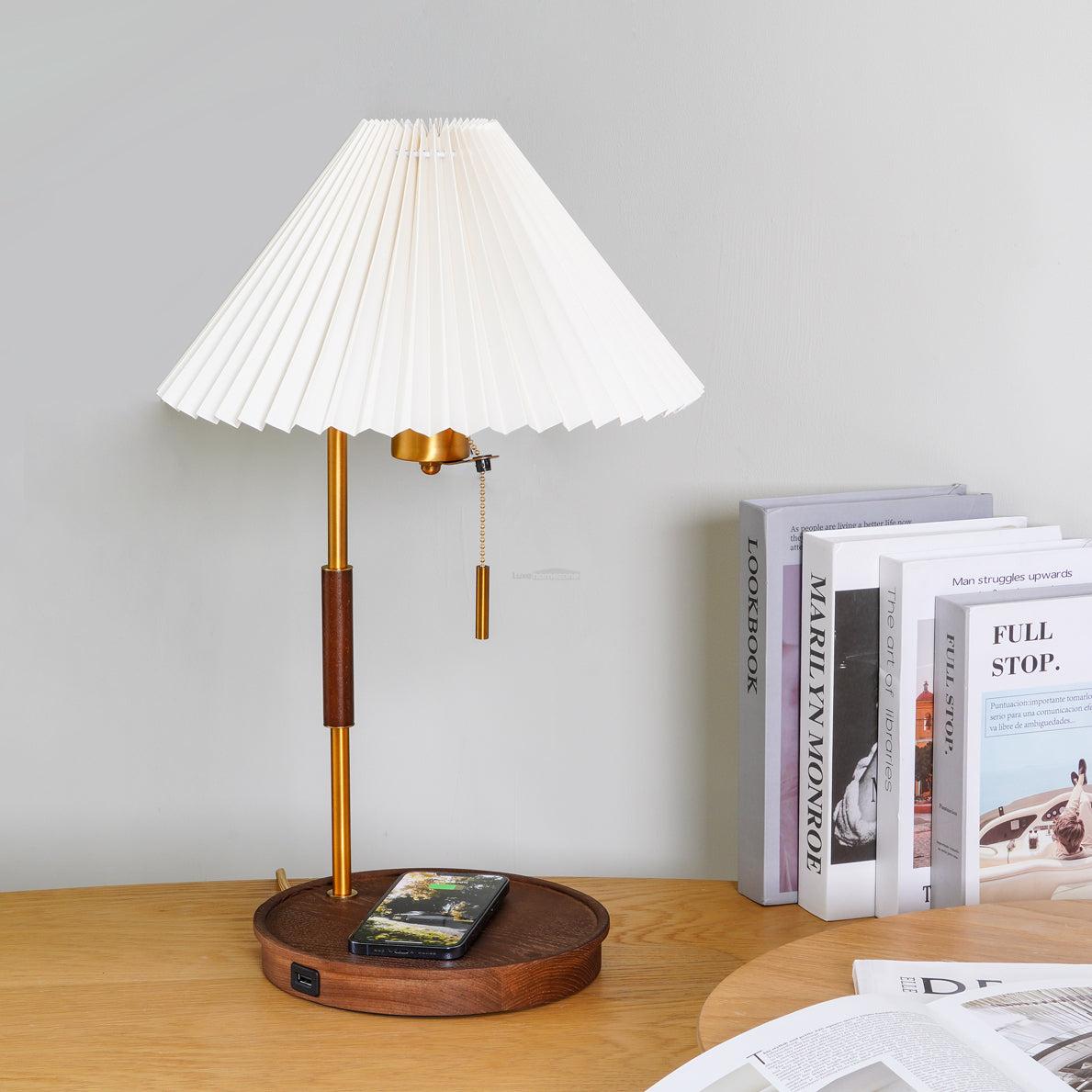 Wooden Retro Table Lamp ∅ 12.2″