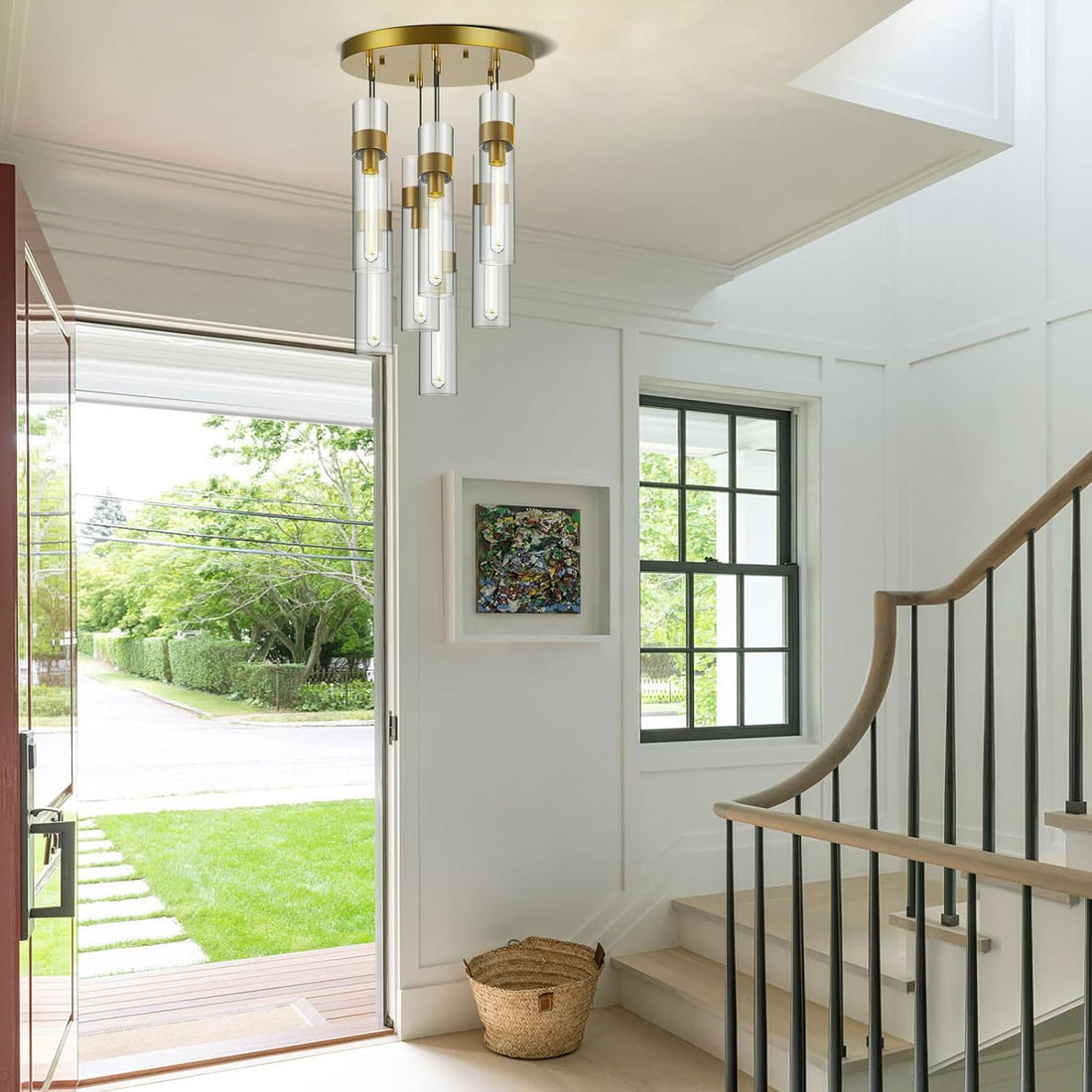 Modern Farmhouses 7-Light Glass Pendant Light