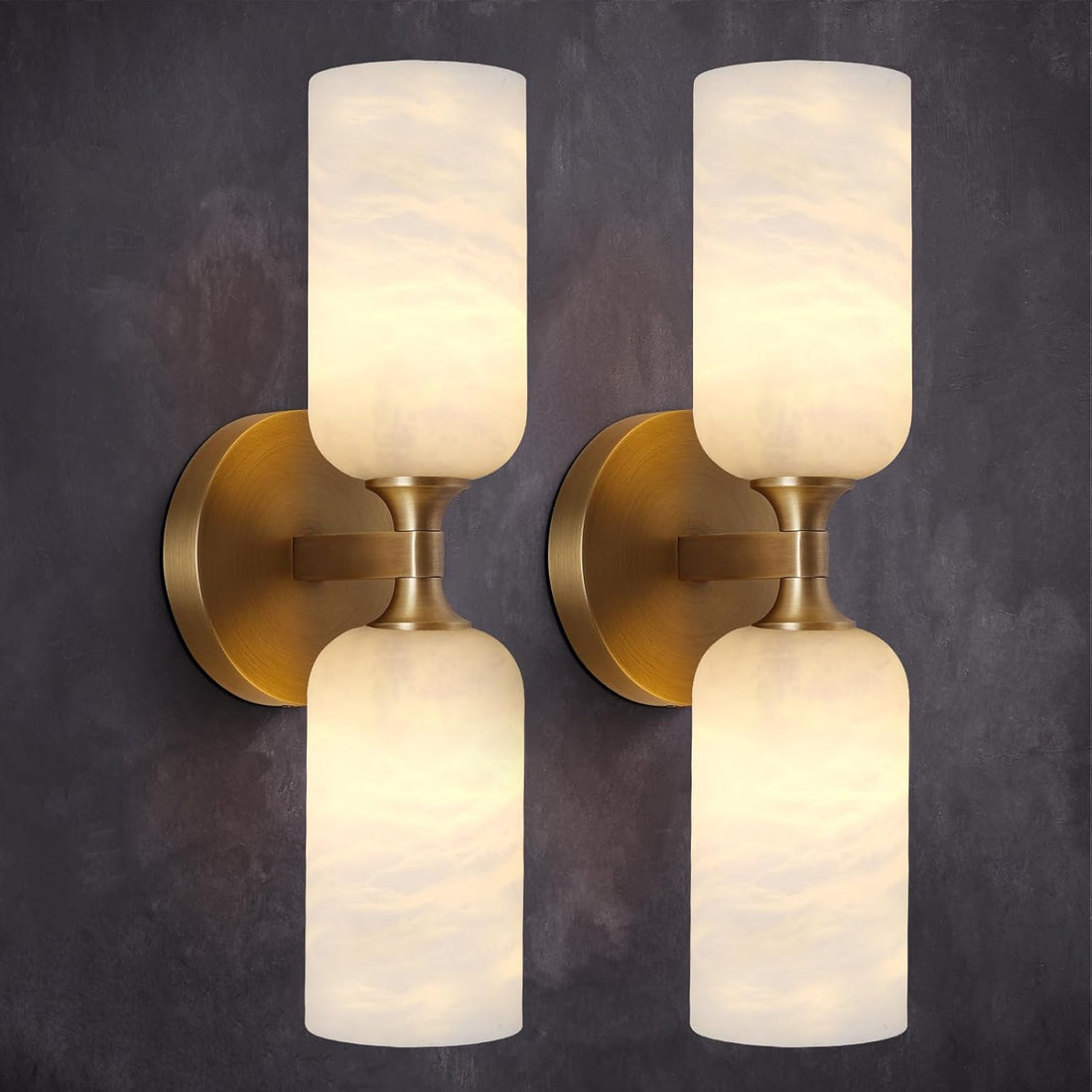 Alabaster 2 Light Wall Sconces - Fast Delivery-1-Luxehomezone