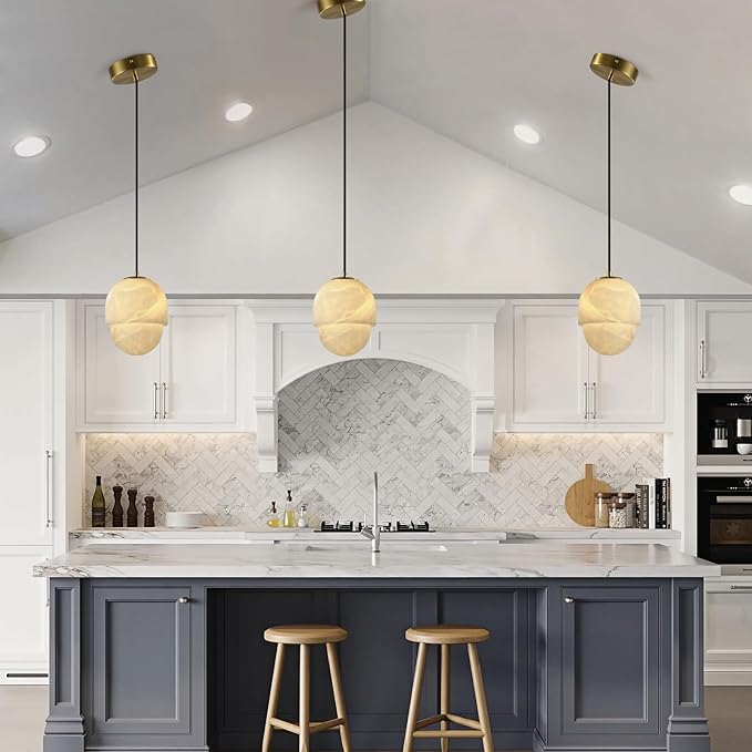 Modern Alabaster Pendant Light Yoko Chandelier