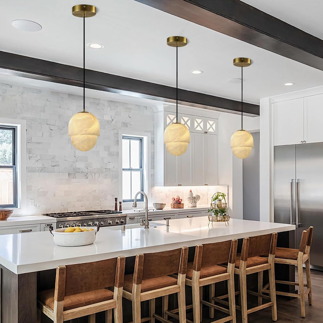 Alabaster Pendant Lights Kitchen Island