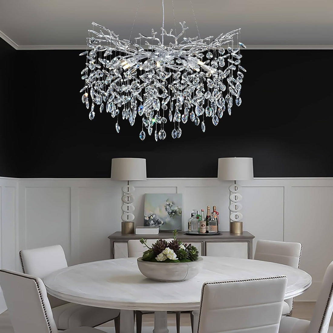 Modern Round Crystal Chandelier 21" 30" 40"