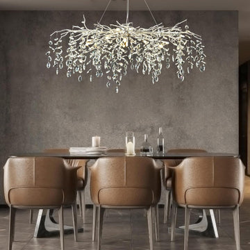 Sliver Tree Branch Rectangular Chandelier