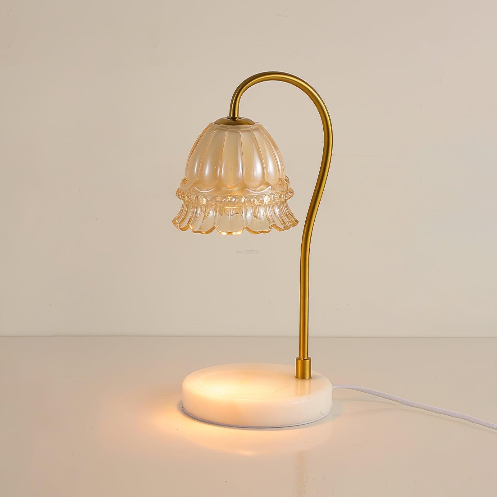 Lily Table Lamp with Marble Warmer