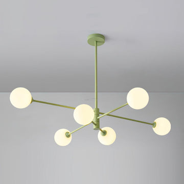 Lampadario Orbi verde con 4/6/8 teste