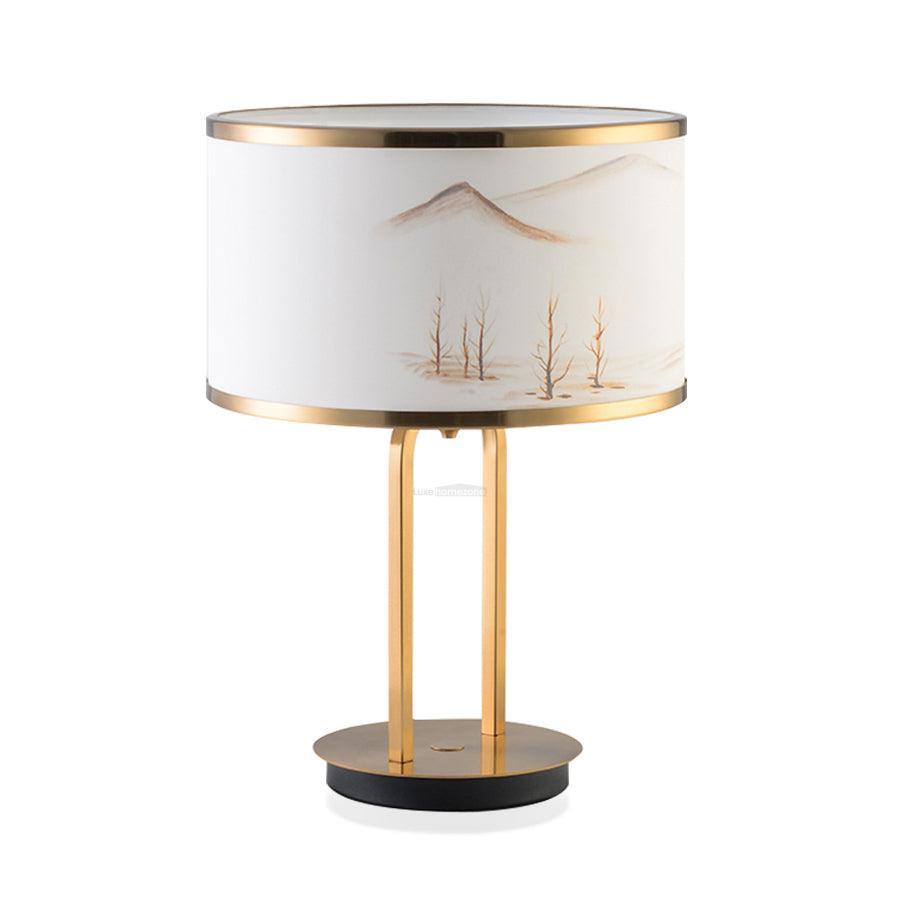 Lampe de table de peinture de paysage ∅ 13,8″ 