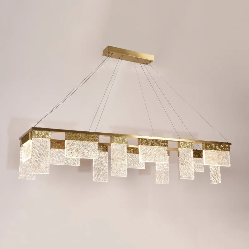 Alba 2-Tier Linear Oval Glass Chandelier