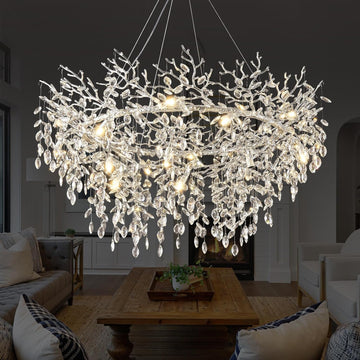 Round Silver Tree Branche Chandelier48"